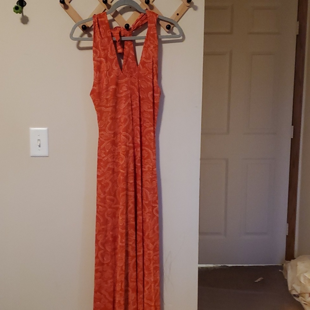 Vintage orange maxi dress